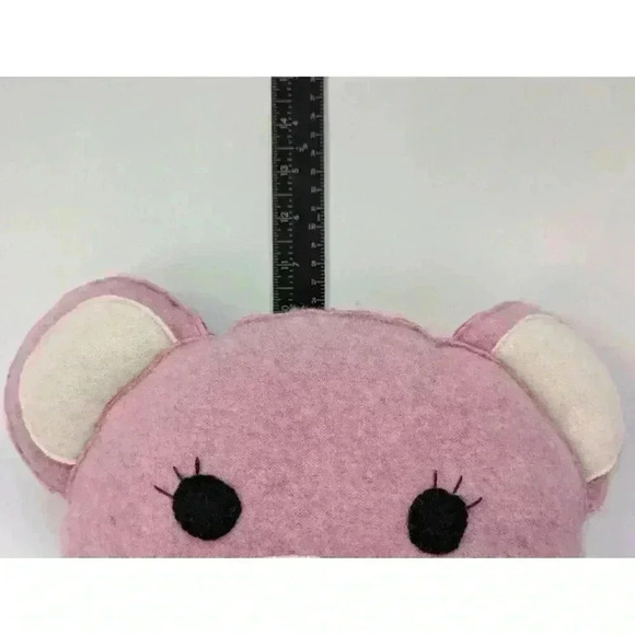 Cashmere Handmade Bear Pillow Pink Plush Toy - Picture 4 of 5